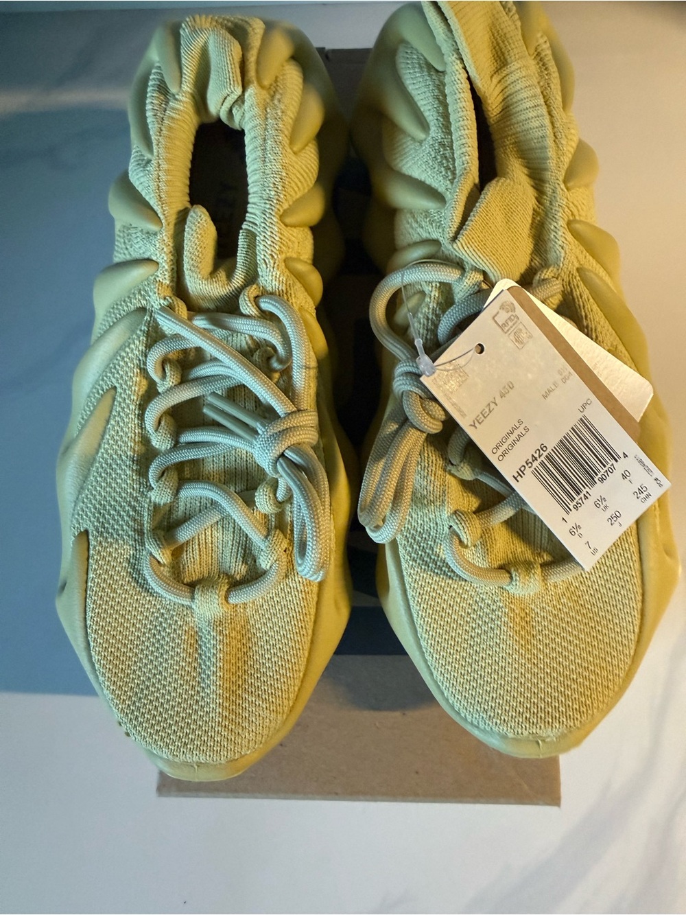 Yeezy Adult Lemon Yellow Knit Sneakers